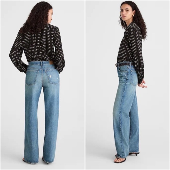 NEW Madewell The Low-Slung Baggy Jean Robertson Wash Rigid Size 28 NWOT - Picture 2 of 14